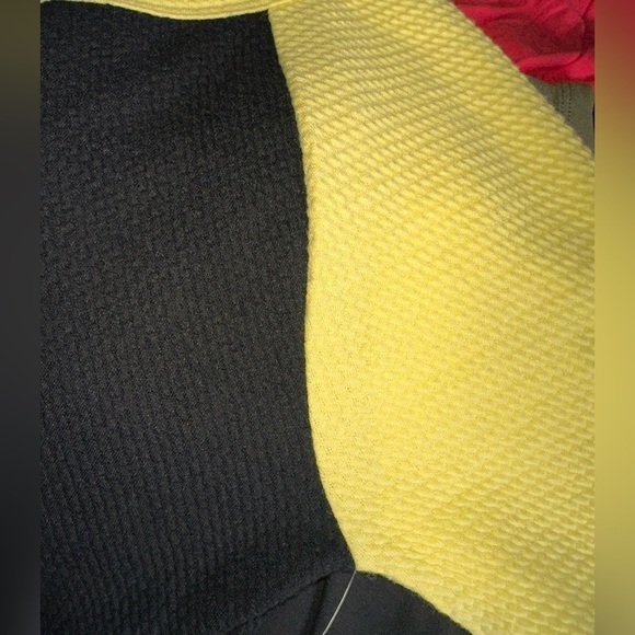 Lularoe medium Black Julia body con‎ dress with a yellow raglan sleeve. NWT - Picture 2 of 5